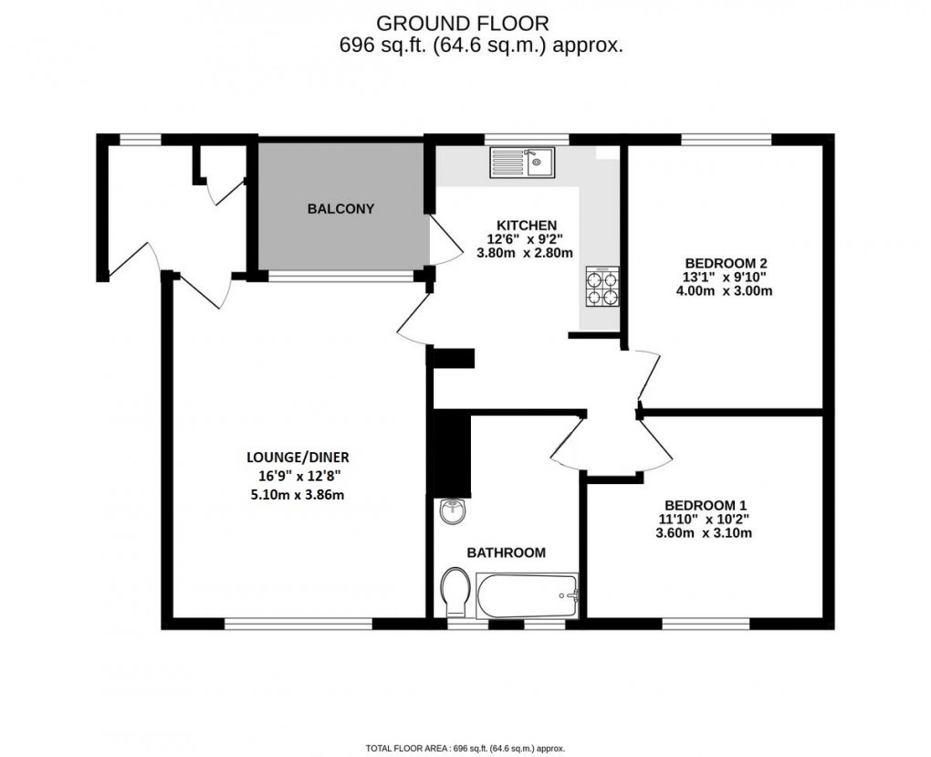 Floorplan for Avon Close, Weston-Super-Mare, Somerset