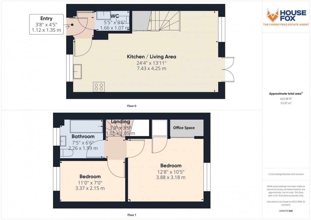 Floorplan for St Georges, Weston-Super-Mare, Somerset