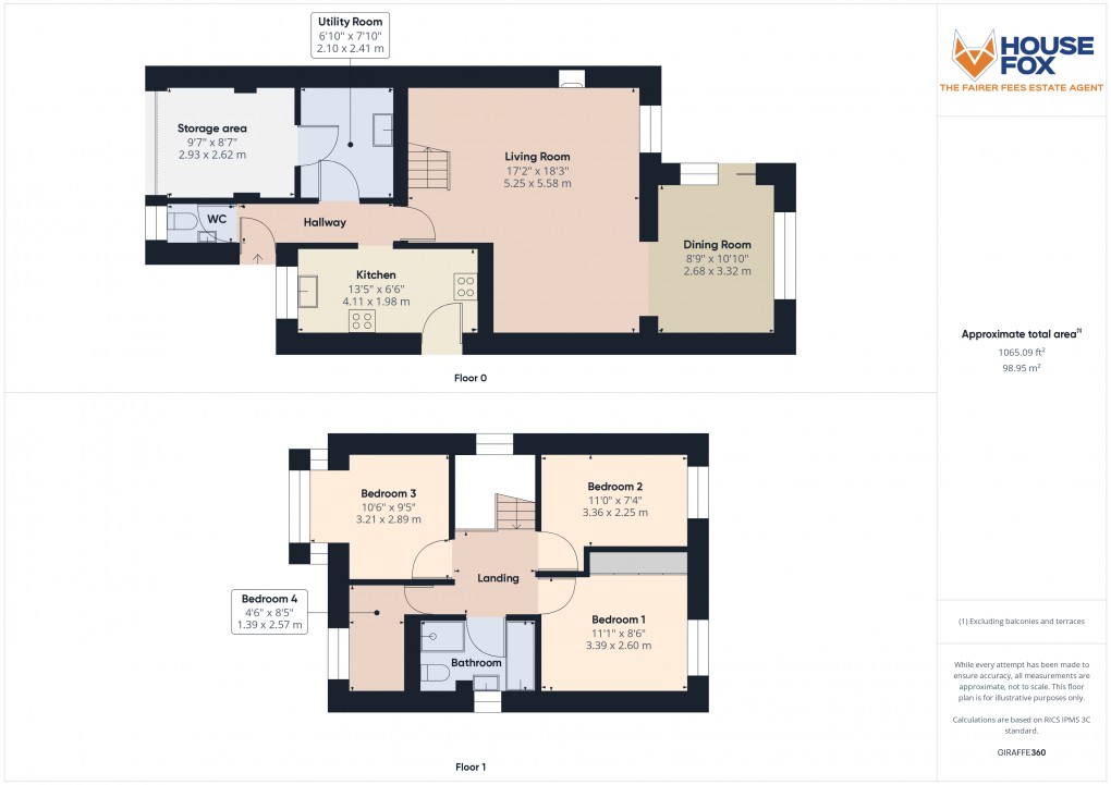 Floorplan for Rossendale Close, Worle, Weston-Super-Mare, Somerset