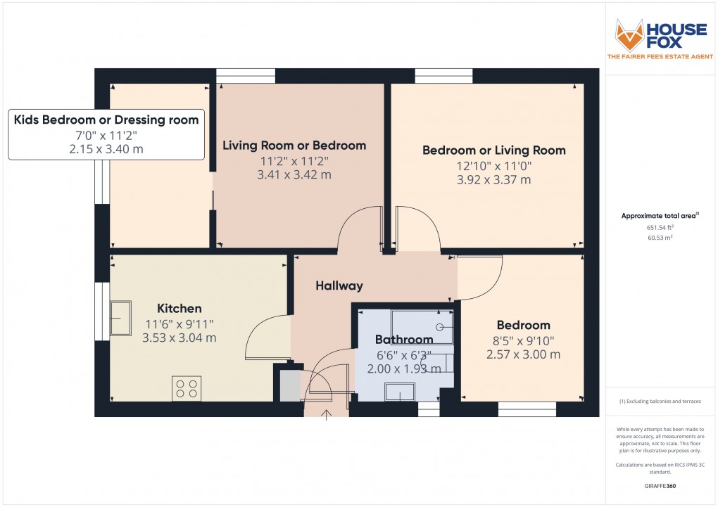 Floorplan for Market Avenue, St Georges, Weston-Super-Mare, Somerset