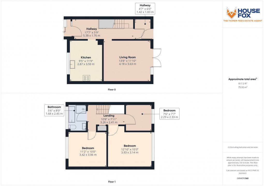 Floorplan for Clovelly Road, Worle, Weston-Super-Mare, Somerset