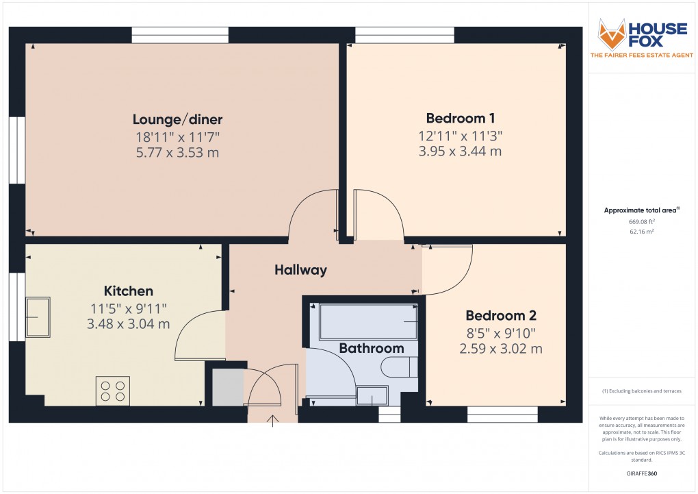 Floorplan for St Georges, Weston-Super-Mare, Somerset