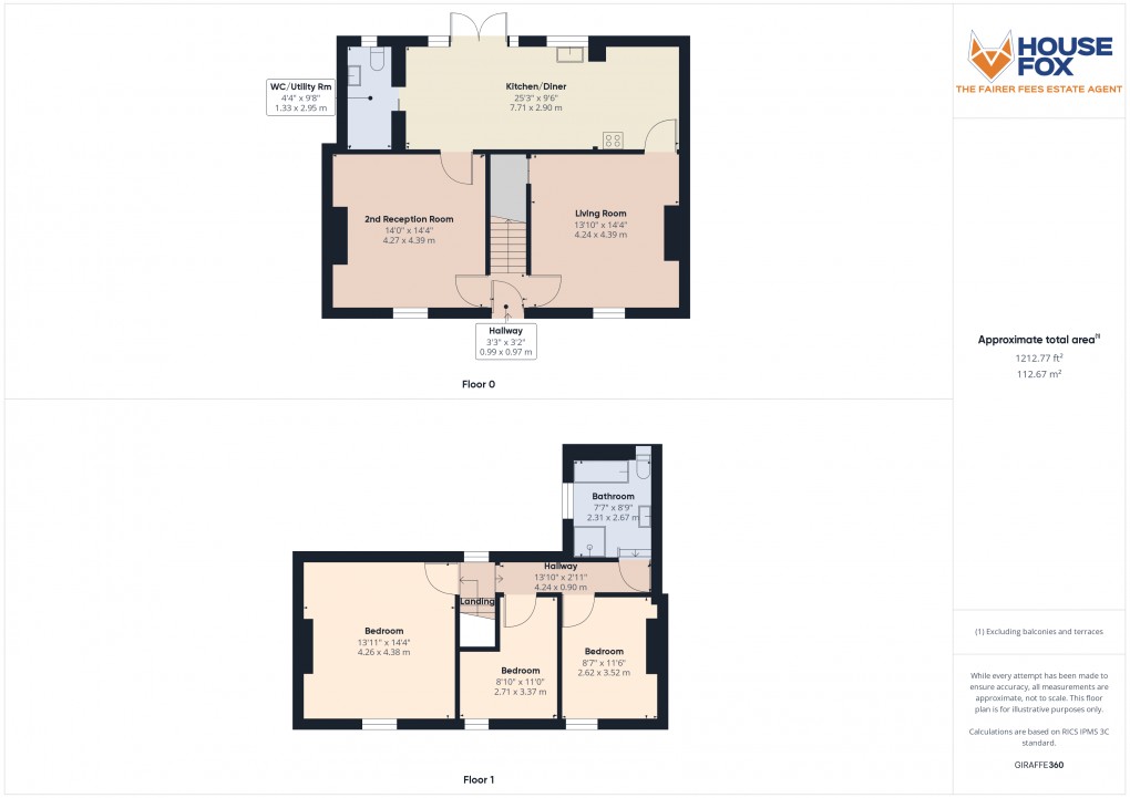 Floorplan for Woodview Terrace, Weston-Super-Mare, Somerset